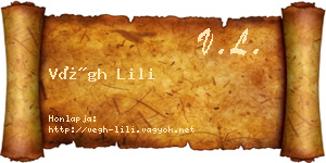 Végh Lili névjegykártya