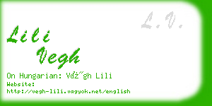 lili vegh business card